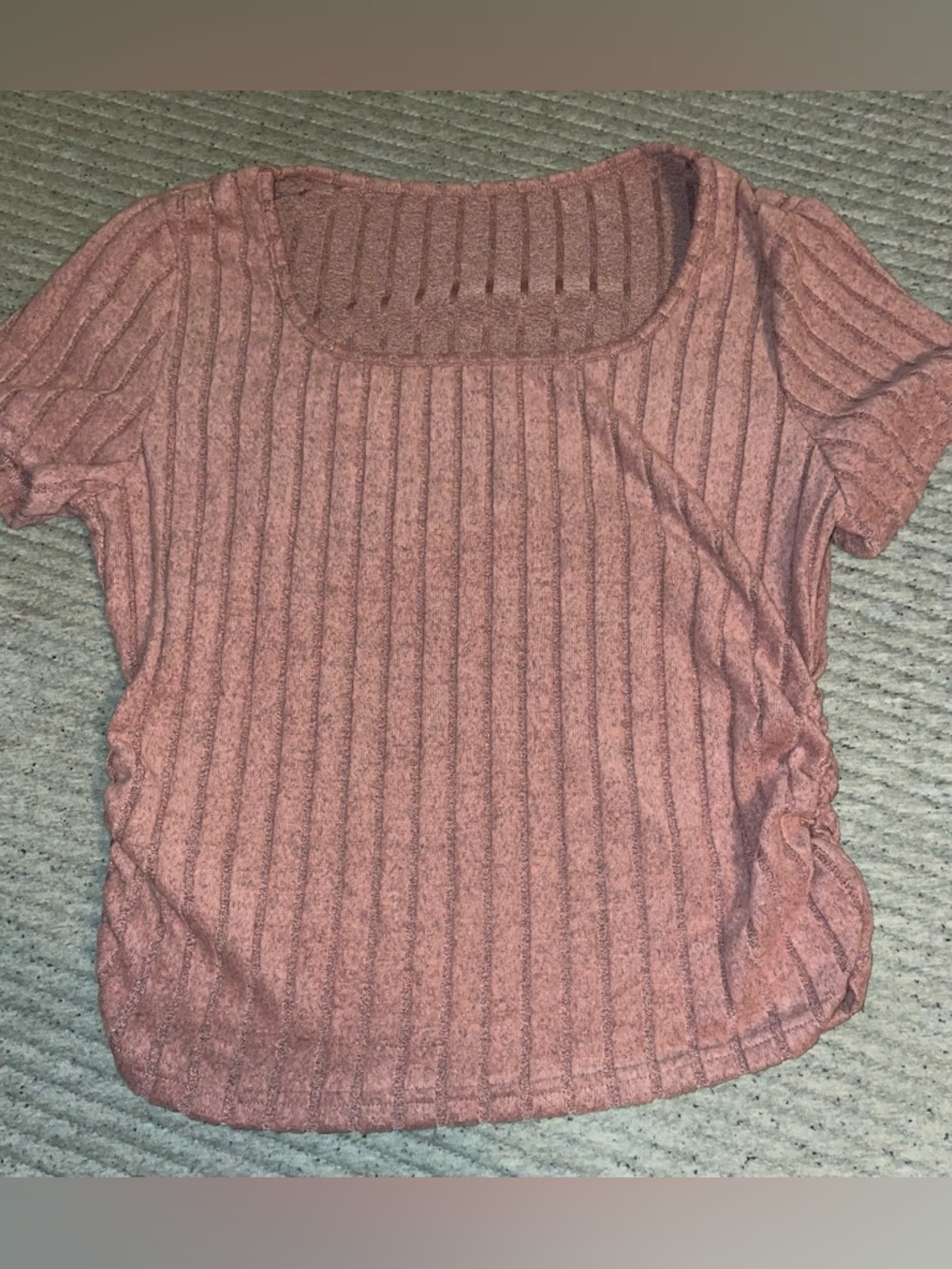 Women’s Ribbed Short Sleeve soft top.